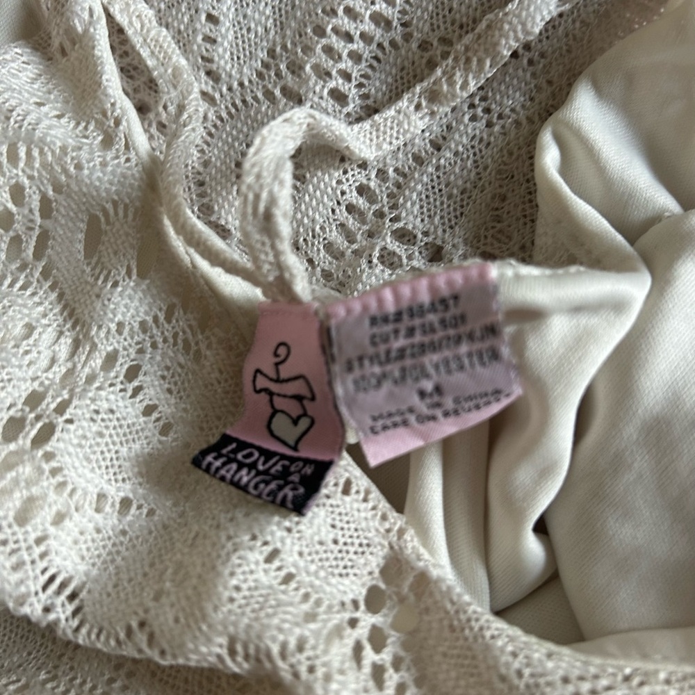 Love on a Hanger Romantic White Lace Maxi Dress Hippie Boho 90’s Y2K Feminine - Picture 4 of 4